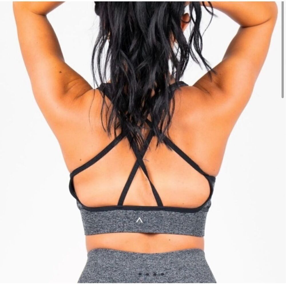 ACTA Gray & Black Camo Padded Sports Bra sz S